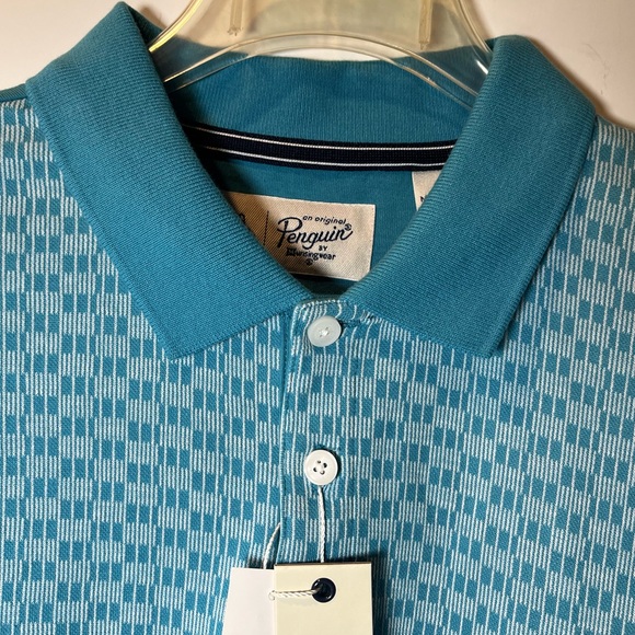 Original Penguin 100% Cotton Short Sleeve Knitted Polo w/Jacquard Front Panel - Picture 6 of 16